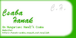 csaba hanak business card
